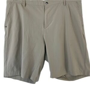 Adidas Golf Shorts Mens 40 Flat Front Performance Lightweight Khaki Side Pockets